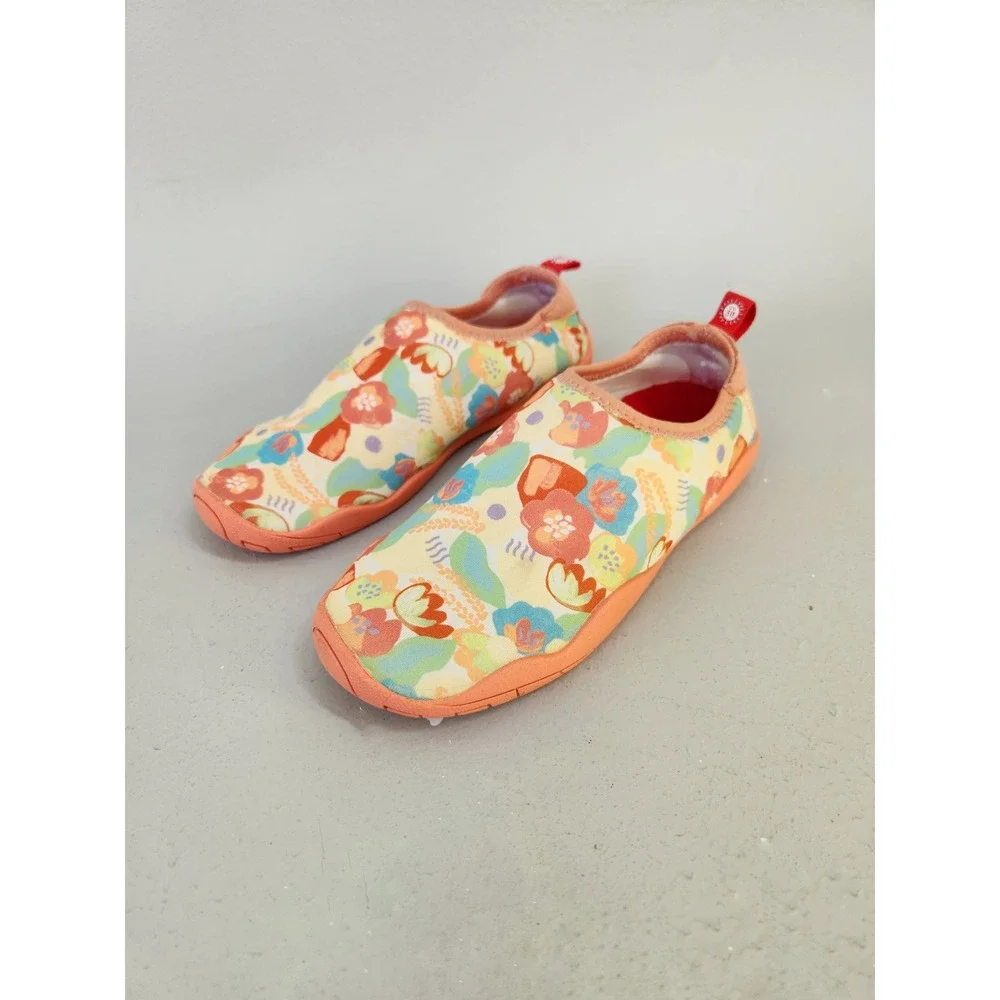 Reima Water Shoes Kids Size 13 Orange Floral Excellent UV 50+ Protection Beach